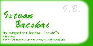 istvan bacskai business card